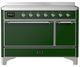 Ilve® Majestic III 48" Emerald Green Pro Style Induction Range with Solid Door and Chrome Trim-0