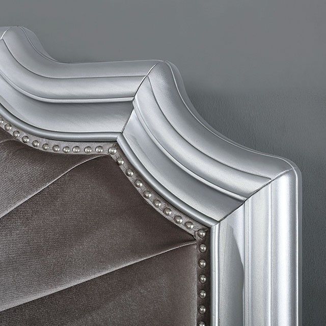 Furniture of America® Aalok Warm Gray California King Bed-1