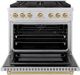 ZLINE Autograph Edition Paramount Series 36" Stainless Steel Pro Style Dual Fuel Range with Champagne Bronze Accents -1