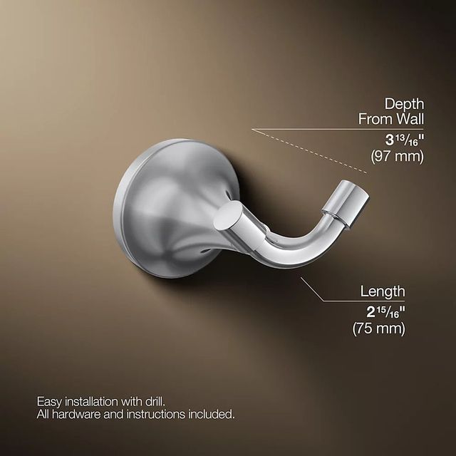  KOHLER® Tone™ Polished Chrome Hook-2