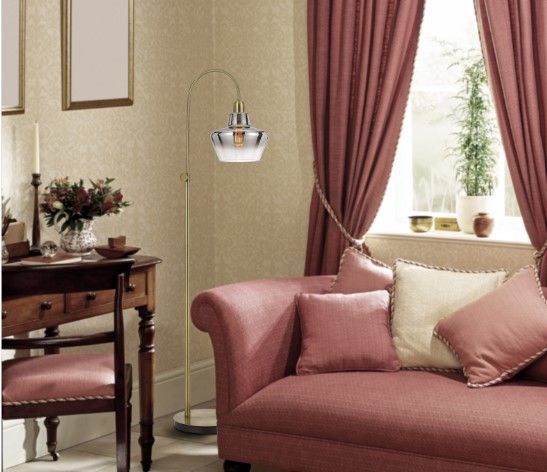 Cal® Lighting & Accessories Duxbury Antique Brass Floor Lamp-1