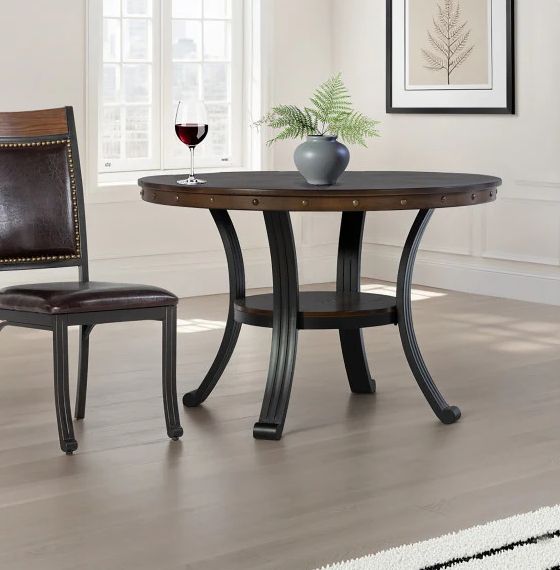 Powell® Franklin Brown Dining Table with Black Base-1