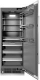 ZLINE 30" 16.7 Cu. Ft. Satin Stainless Steel Column Refrigerator with Graphite Gray Interior-1