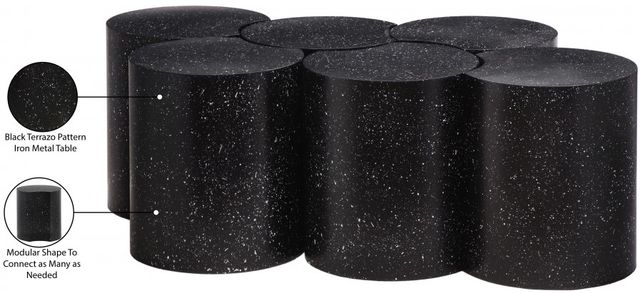 Meridian Furniture Dimple 6-Piece Black 16'' Modular Nesting Coffee Table Set-3