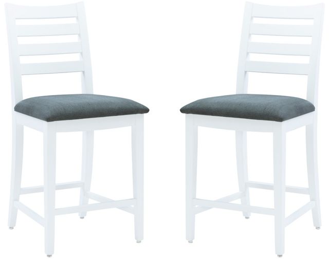 Linon Felicia 2-Piece Gray/White Counter Stool Set-0