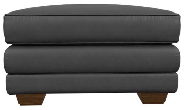 La-Z-Boy® Mackenzie Navy Leather Ottoman-1
