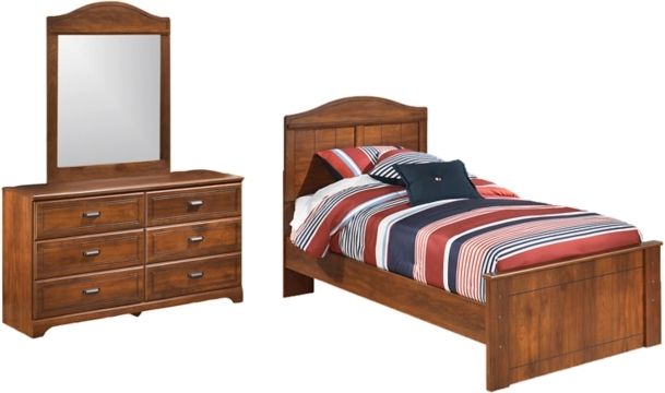 Signature Design by Ashley® Barchan 2-Piece Medium Brown Twin Panel Bed Set-0