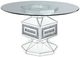 ACME Furniture Noralie Glass Top Round Dining Table with Geometric Mirrored Base-0