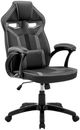 Armen Living Aspect Black/Dark Grey Adjustable Racing Gaming Chair-0