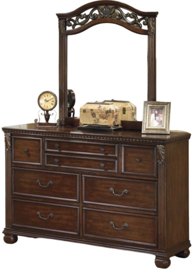 Signature Design by Ashley® Leahlyn 3-Piece Warm Brown Queen Panel Bed Set-2