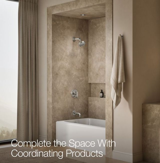 KOHLER® Purist® Rite-Temp® Vibrant Polished Nickel .38" Bath and Shower Trim Kit with Push-Button Diverter and Lever Handle-4