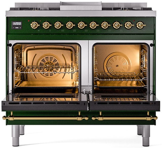 Ilve® Nostalgie II Series 40" Emerald Green Pro Style Dual Fuel Range-1