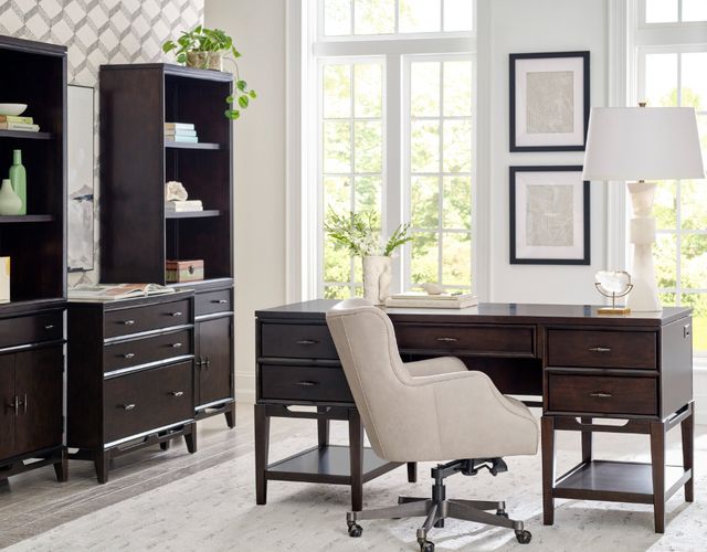 aspenhome® Sutton French Roast 64" Half Pedestal Desk-1