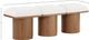 Meridian Furniture Pavilion 3-Piece Cream/Walnut 54" Modular Bench Set-4