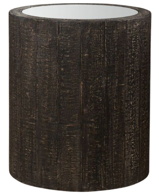 Uttermost® Sequoia Mirrored Top Accent Table with Dark Walnut Base-0