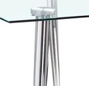 Coaster® Gilman Glass Top Dining Table with Polished Chrome Tapered Legs-1