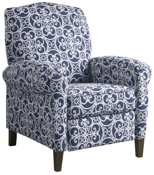 Olliix by Madison Park Kirby Navy Multi Push Back Recliner-0