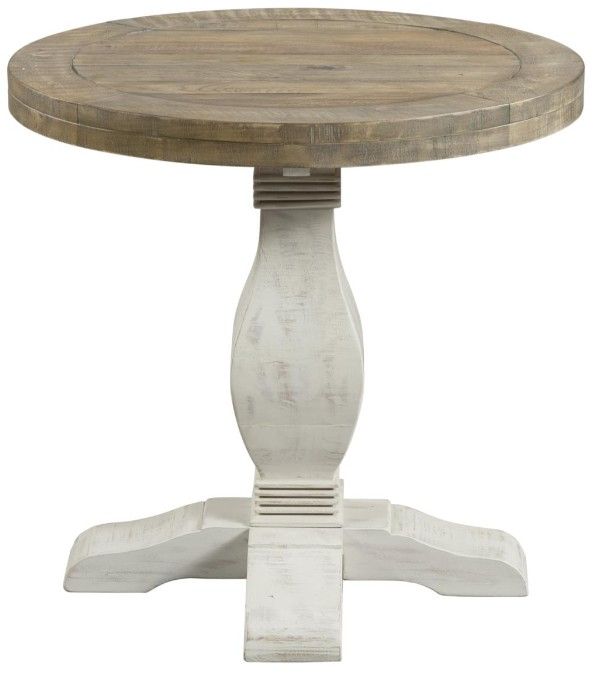 Martin Svensson Napa Natural End Table with White Stain Base-0