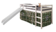 Donco Kids White Twin Loft Bed With Camo Tent Kit-0
