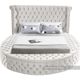 Meridian Furniture Luxus Cream Queen Upholstered Sleigh Storage Bed-1
