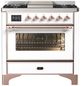 Ilve® Majestic III 36'' Custom Pro Style Dual Fuel Liquid Propane Range with Triple Glass Door and Copper Trim-2