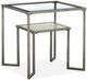 Magnussen Home® Bendishaw Glass Top Rectangular End Table with Coventry Grey Frame -0