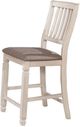 Mazin Furniture Nesbitt 7-Piece Antique White Counter Height Dining Set with Oak Top -2