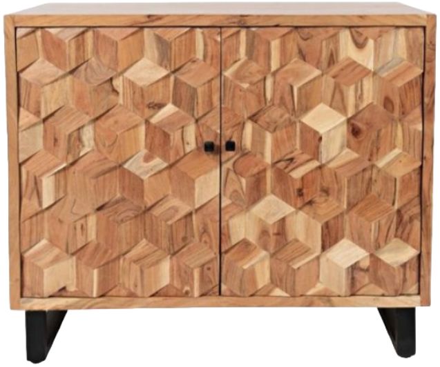 Jofran Inc. Geometrix Natural 2-Door Accent Cabinet-1