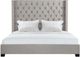 Elements International Morrow Gray King Upholstered Panel Bed-1