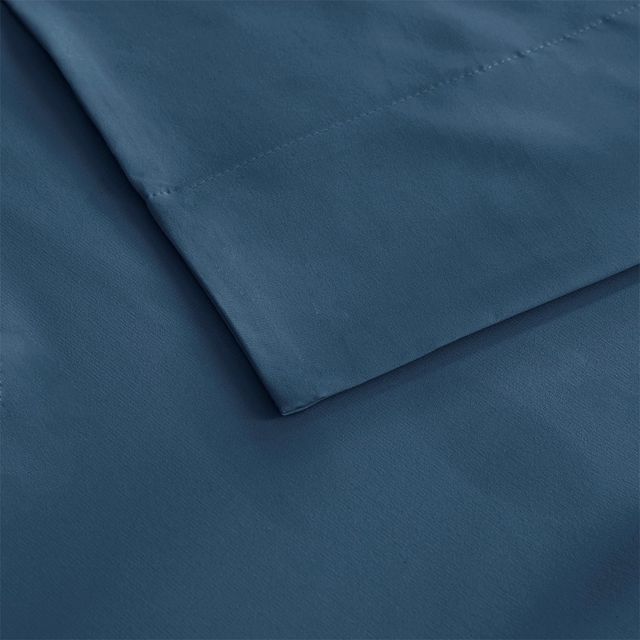 Olliix by Sleep Philosophy Smart Cool Microfiber Teal King Sheet Set-3