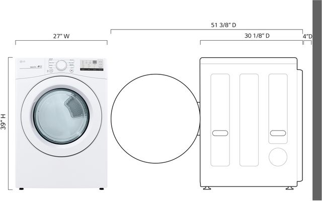 LG 7.4 Cu. Ft. White Front Load Electric Dryer-10