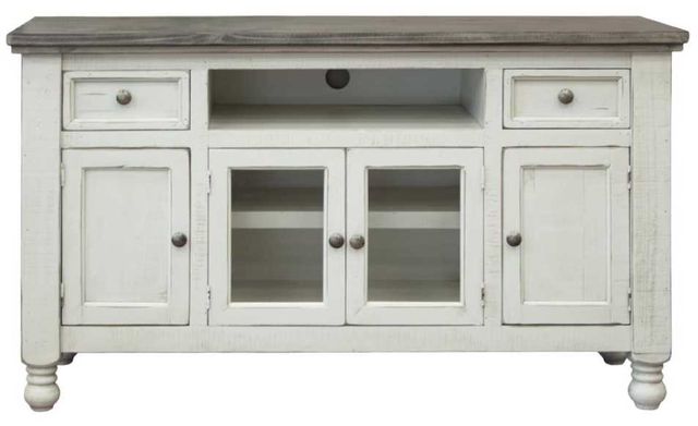 International Furniture Direct Stone Eggshell/Weathered Gray 60" TV Stand-0