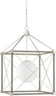 Currey & Company Glendenning Chateau Gray/Contemporary Silver Leaf Chandelier-1