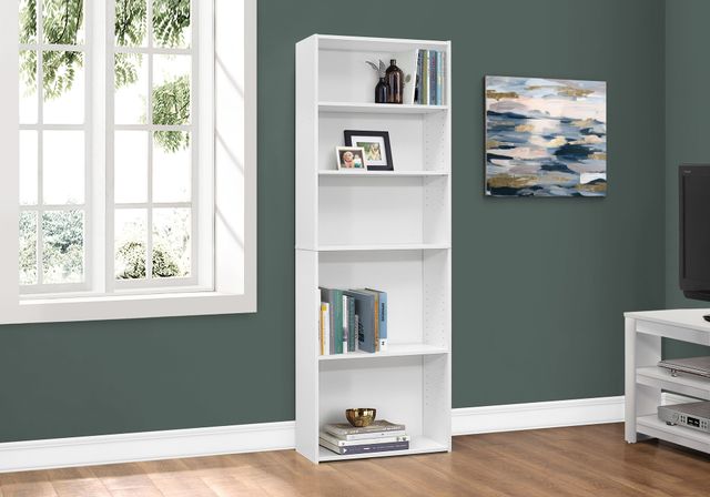 Monarch Specialties Inc. 72"H White 5 Shelves Bookcase-2