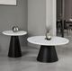 Furniture of America® Sindal White Round Cocktail Table with Black Base-1