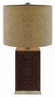 A & B Home Burn Wood Floral Carving Table Lamp-0