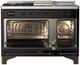Ilve® Majestic III 48" Glossy Black Pro Style Dual Fuel Liquid Propane Range with 5 Black Brass Burners and Burnished Trim-4