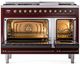Ilve® Nostalgie II Series 48" Burgundy Pro Style Dual Fuel Range-1