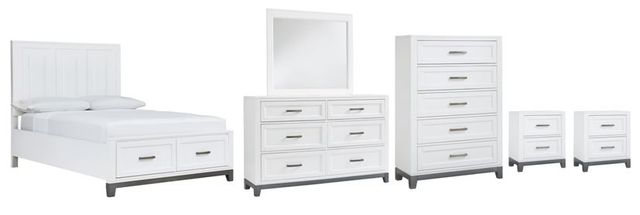 Benchcraft® Brynburg 6-Piece White Full Panel Storage Bed Set-0