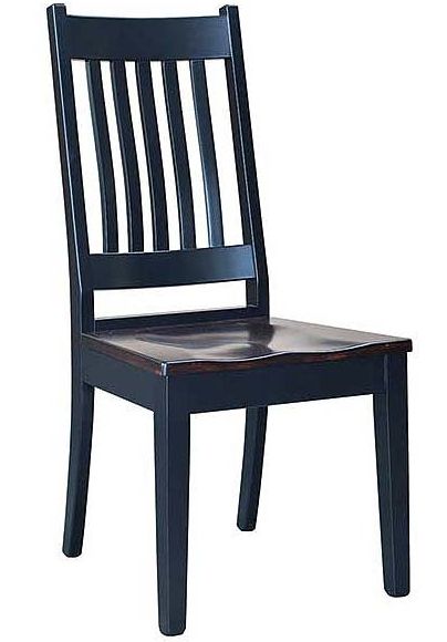 Country View Woodworking Customizable MIYW Dining Side Chair with Blue Frame-0