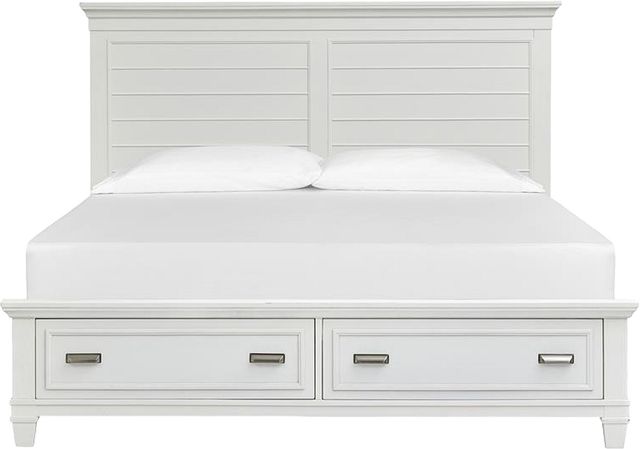 Magnussen Home® Charleston White Dove King Panel Storage Bed-2