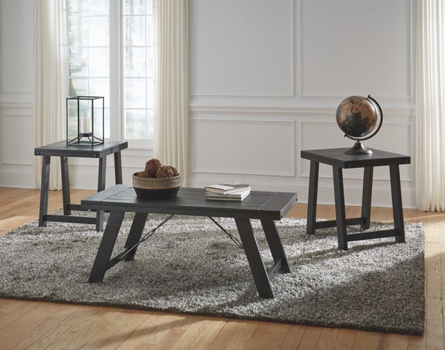Signature Design by Ashley® Noorbrook 3-Piece Black/Pewter Occasional Table Set-3
