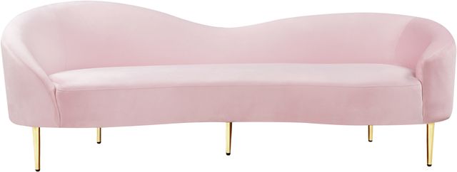 Meridian Furniture Ritz Pink Velvet Sofa-2