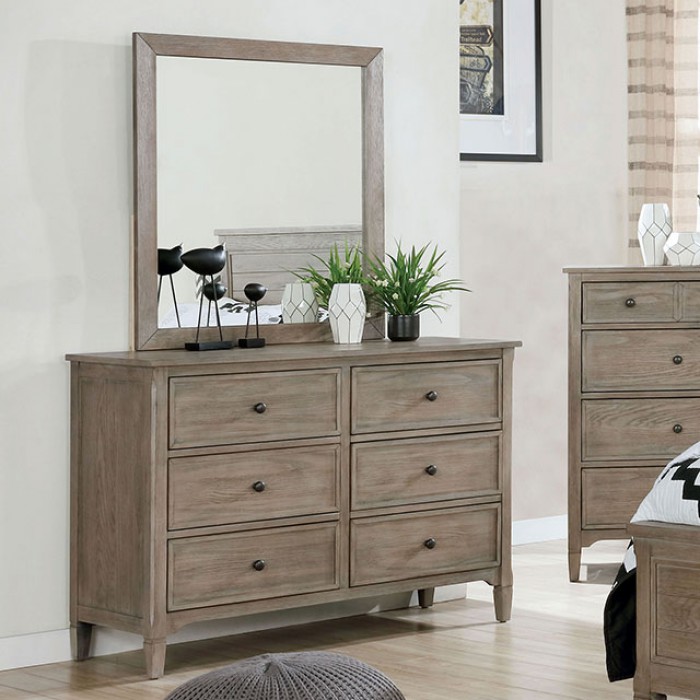 Furniture of America Vevey Wire Brushed Warm Gray Dresser Westside Furniture Taft CA