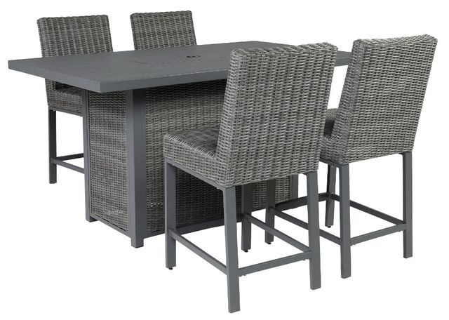 Signature Design by Ashley® Palazzo 5-Piece Gray Outdoor Dining Set-0