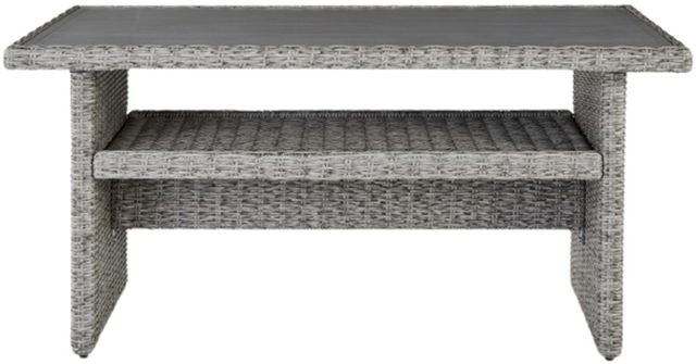 Signature Design by Ashley® Naples Beach Light Gray Outdoor Stainless Steel/Wicker Multi-Use Table-1