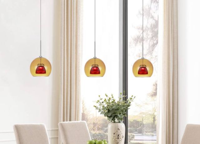 Cal® Lighting & Accessories Amber/Red Mini Pendant-1