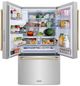 ZLINE Autograph Edition 36" 28.9 Cu. Ft. Stainless Steel Freestanding French Door Refrigerator with Dual Ice Maker and Polished Gold Traditional Handle-4