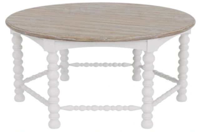 Riverside Furniture Rosalie Hemlock Spindle Coffee Table with White Caps Base-2