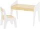 Northfield Living 3-Piece Natural/White Kids Table and Chair Set-4